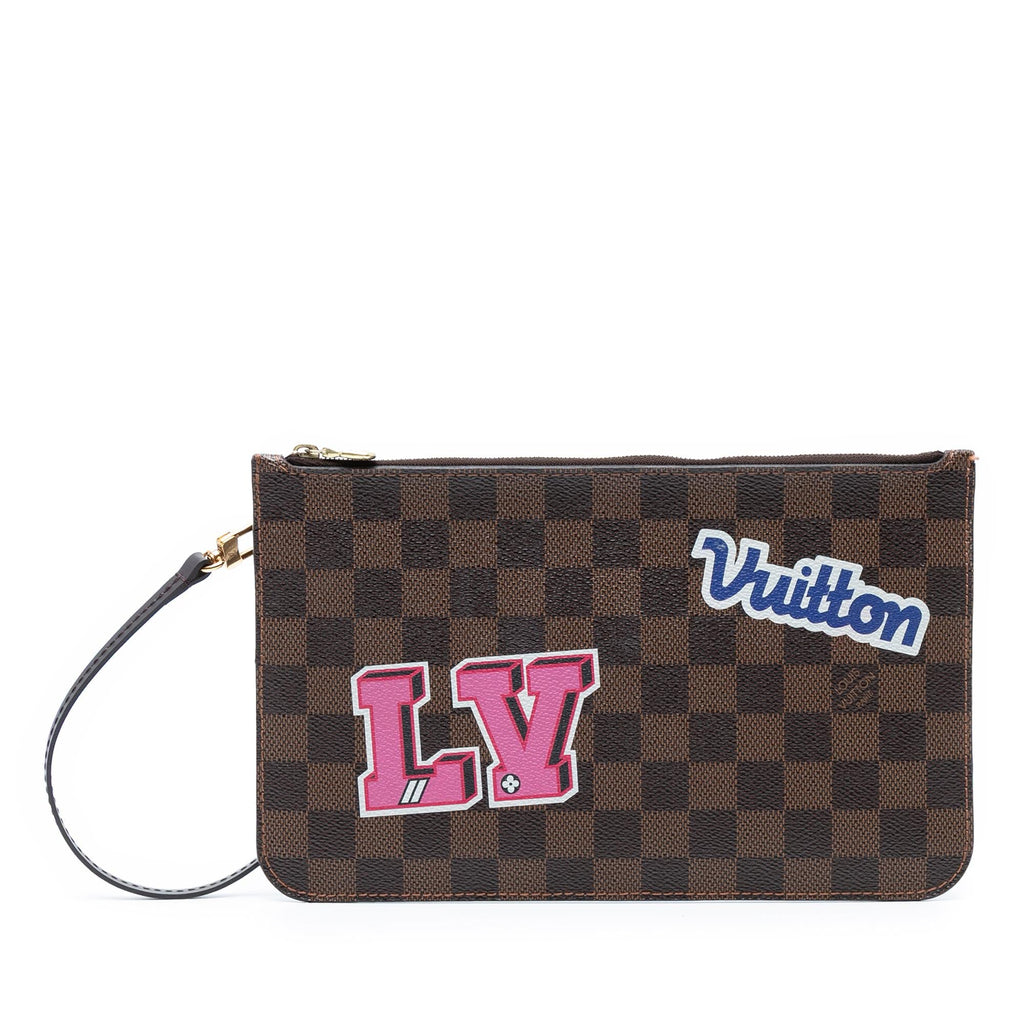 Louis Vuitton Damier Ebene Travel Patches Neverfull MM Pouch