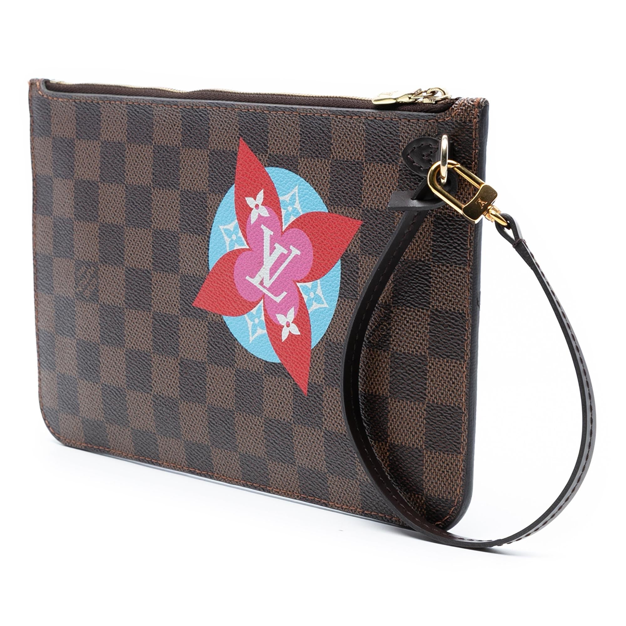 Louis Vuitton Damier Ebene Travel Patches Neverfull MM Pouch