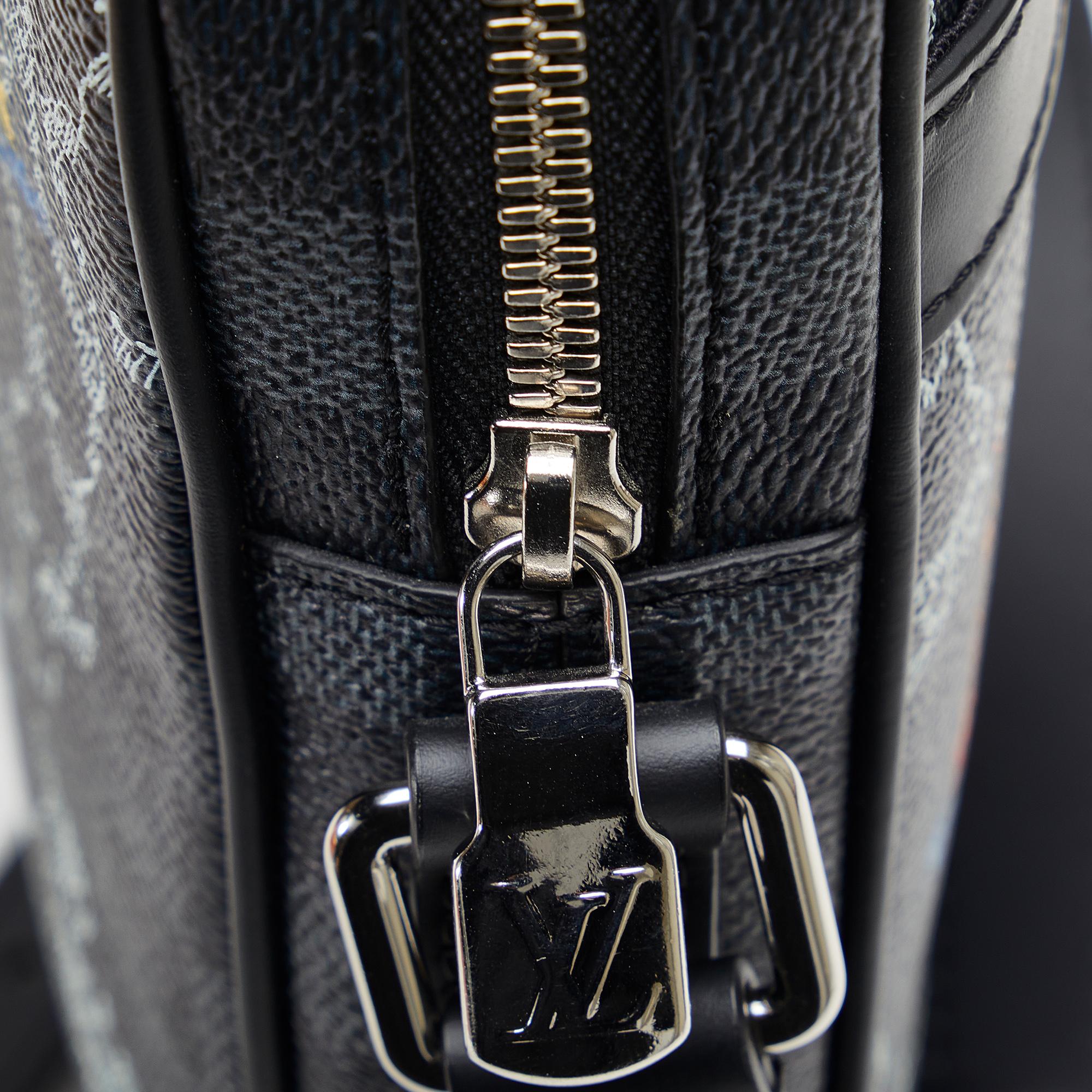 Louis Vuitton Damier Graphite Renaissance Map Danube Slim PM