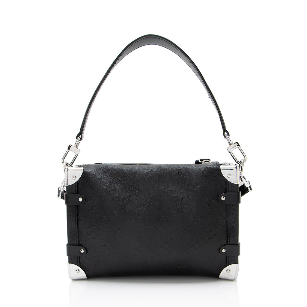 Louis Vuitton Debossed Calfskin Monogram Side Trunk PM Shoulder Bag