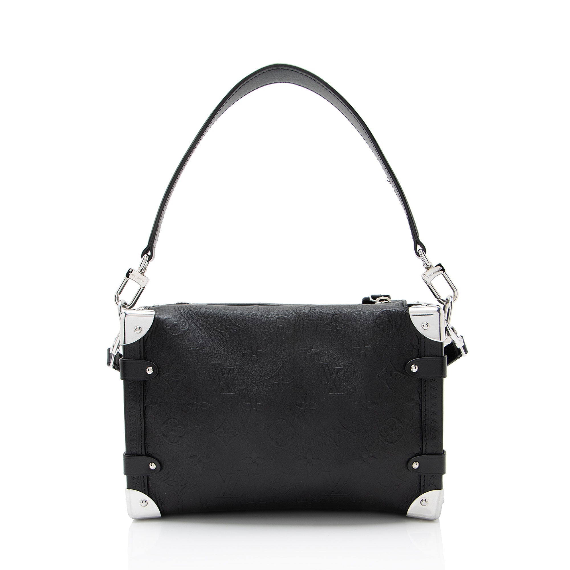 Louis Vuitton Debossed Calfskin Monogram Side Trunk PM Shoulder Bag