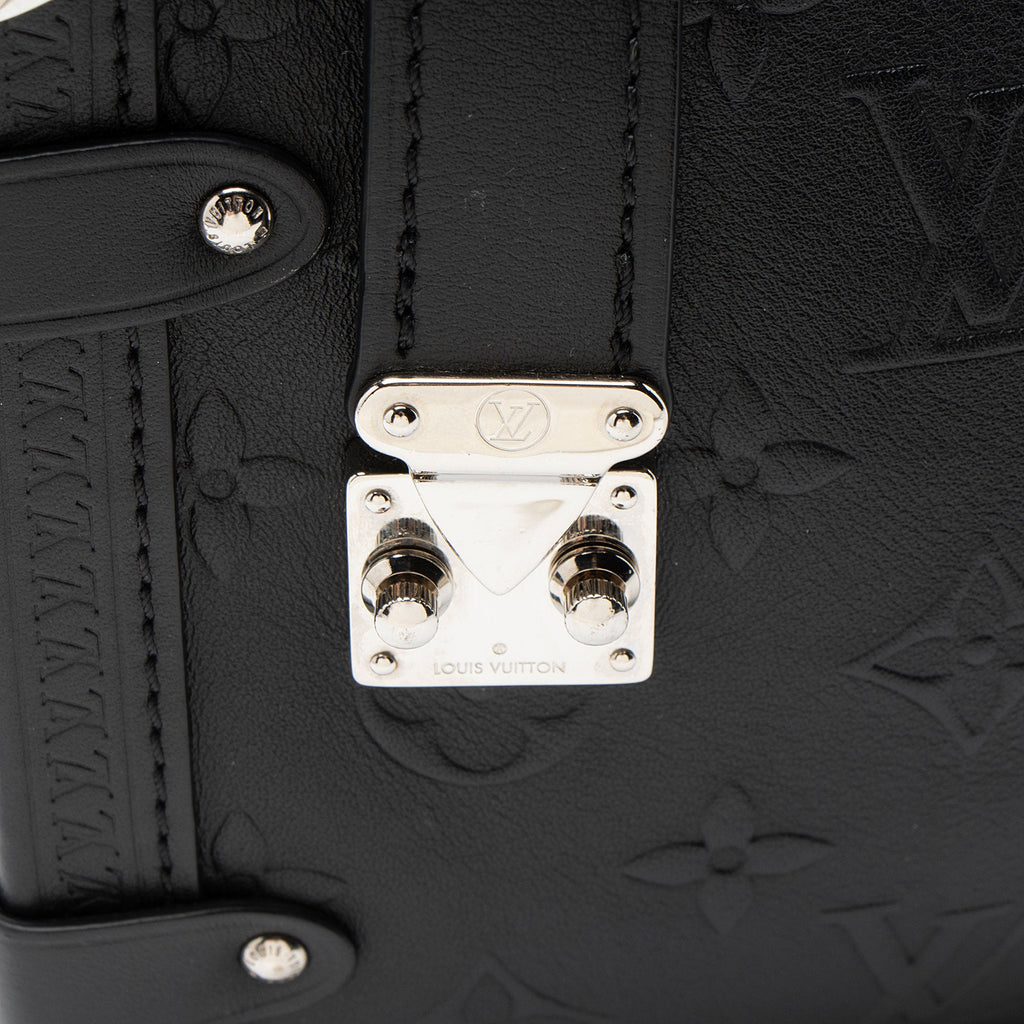 Louis Vuitton Debossed Calfskin Monogram Side Trunk PM Shoulder Bag