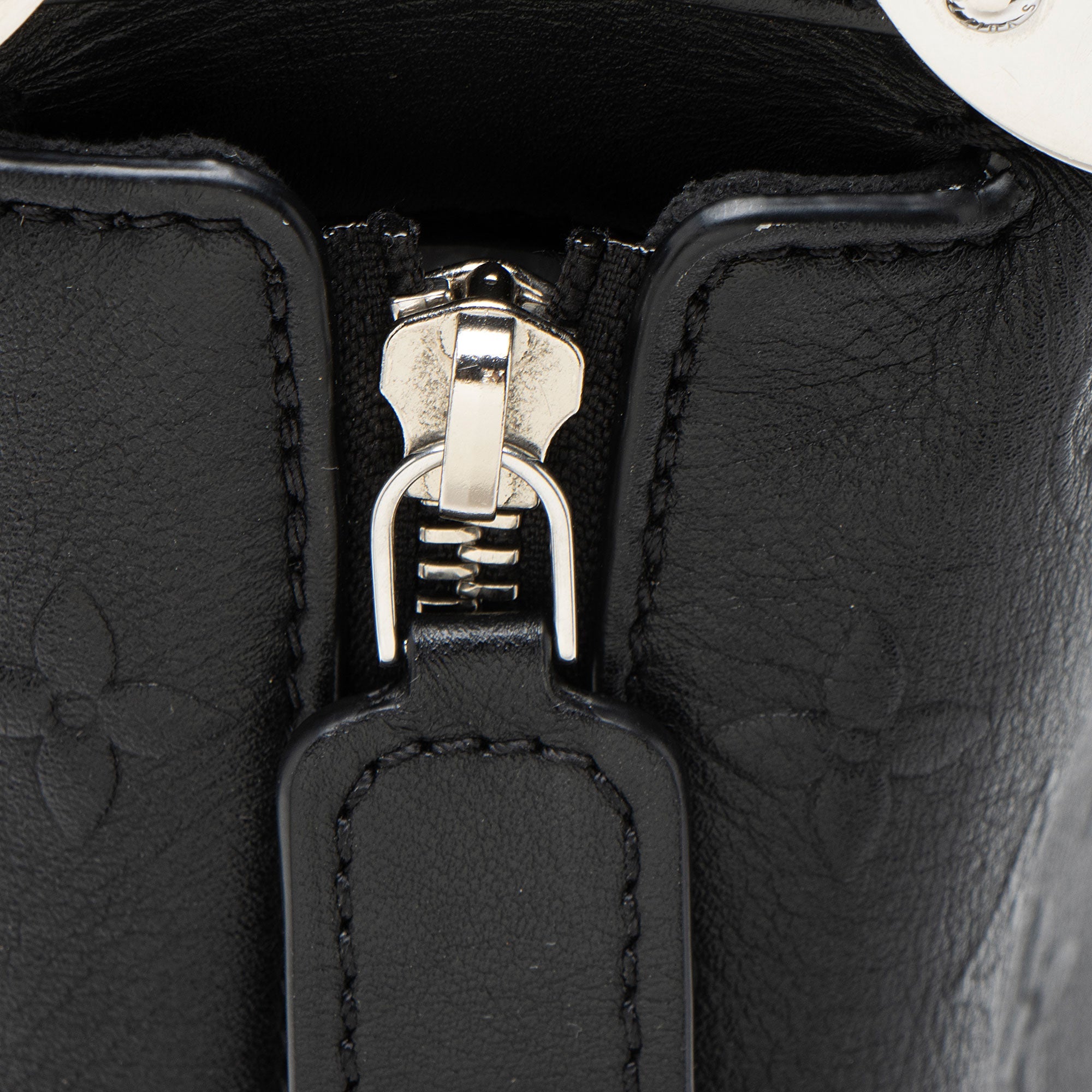 Louis Vuitton Debossed Calfskin Monogram Side Trunk PM Shoulder Bag