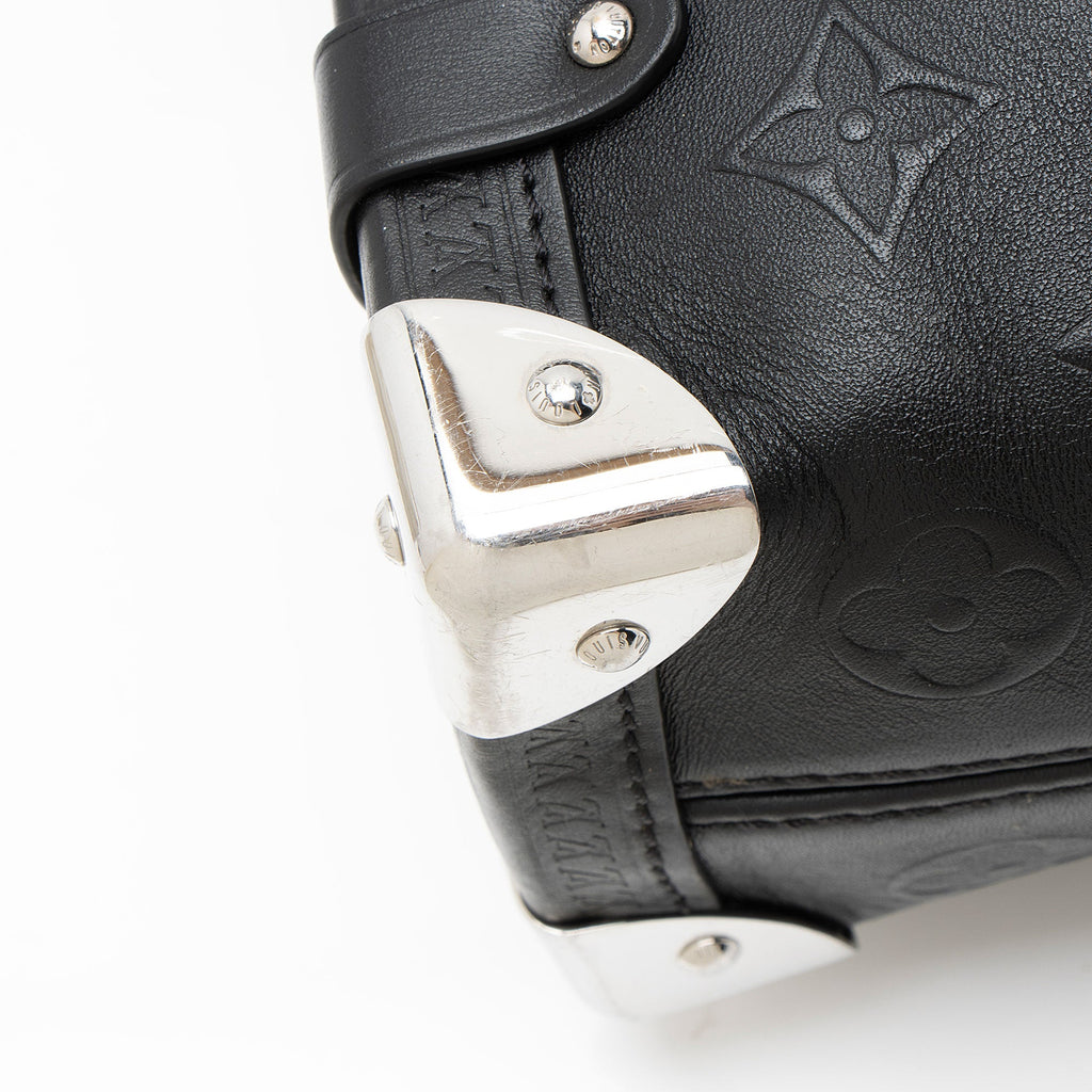 Louis Vuitton Debossed Calfskin Monogram Side Trunk PM Shoulder Bag