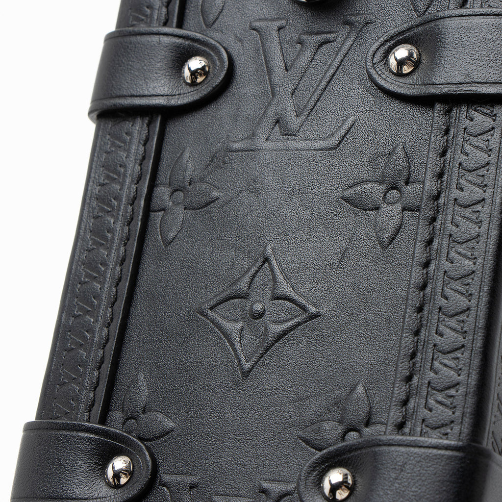 Louis Vuitton Debossed Calfskin Monogram Side Trunk PM Shoulder Bag