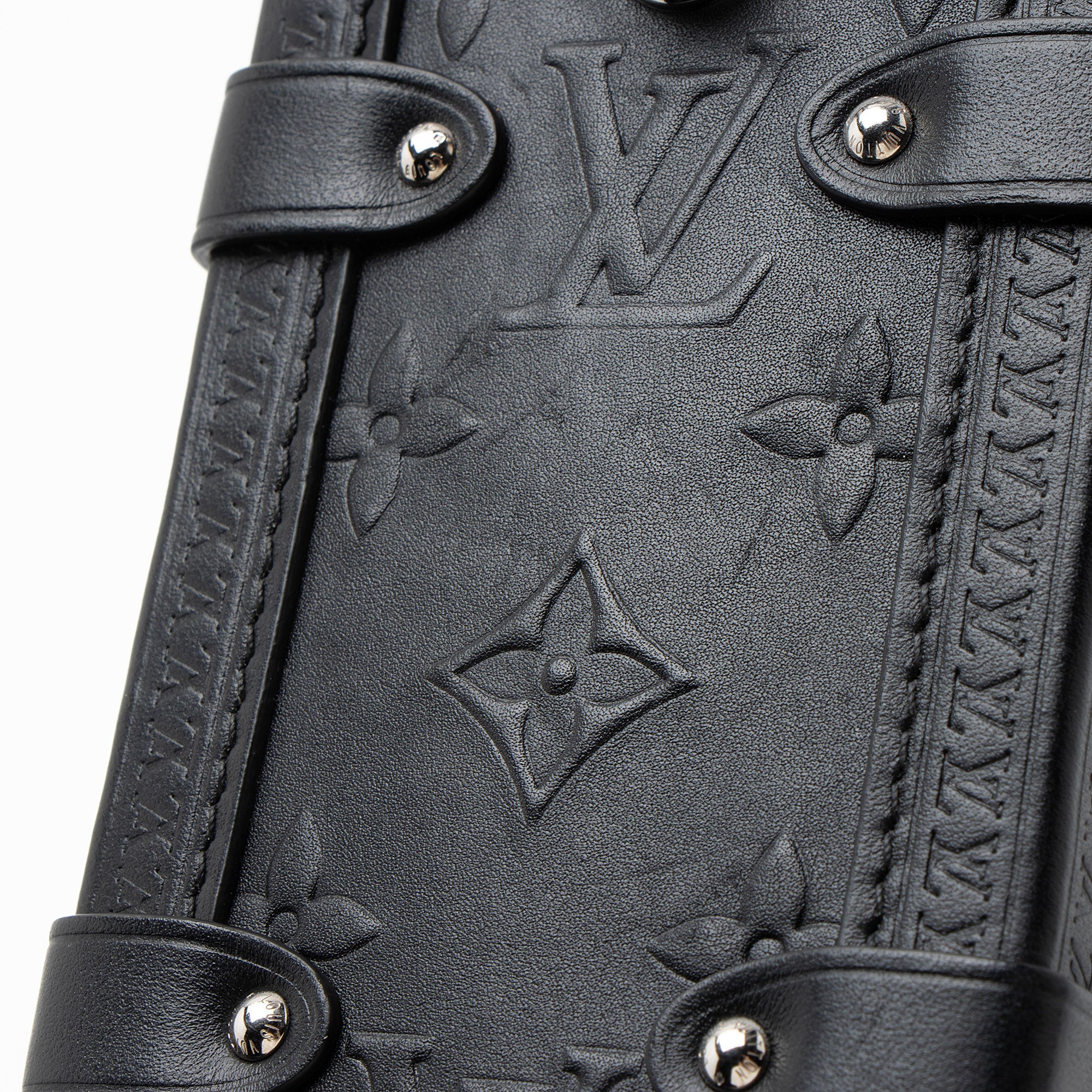 Louis Vuitton Debossed Calfskin Monogram Side Trunk PM Shoulder Bag