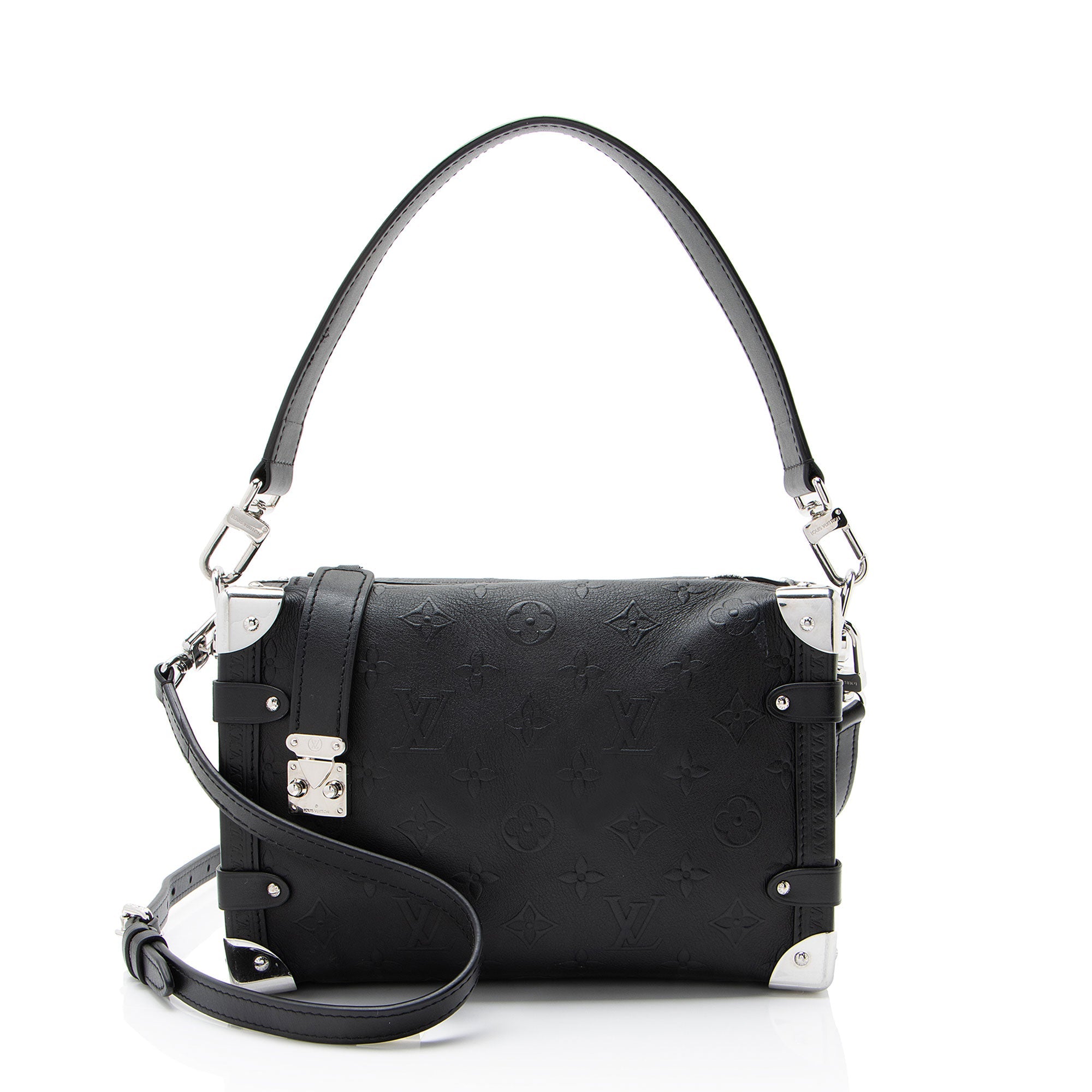 Louis Vuitton Debossed Calfskin Monogram Side Trunk PM Shoulder Bag