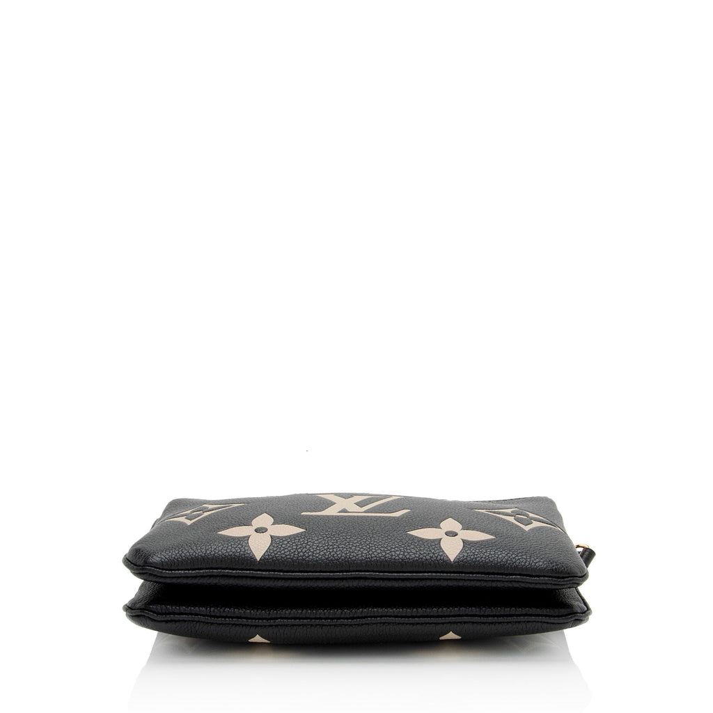 Louis Vuitton Giant Monogram Empreinte Bicolor Double Zip Pochette