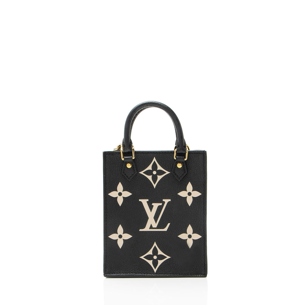 Louis Vuitton Giant Monogram Empreinte Bicolor Petit Sac Plat Shoulder Bag