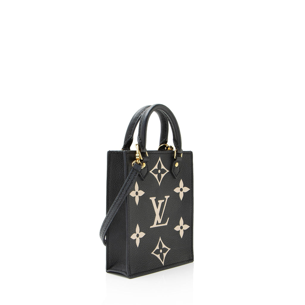 Louis Vuitton Giant Monogram Empreinte Bicolor Petit Sac Plat Shoulder Bag