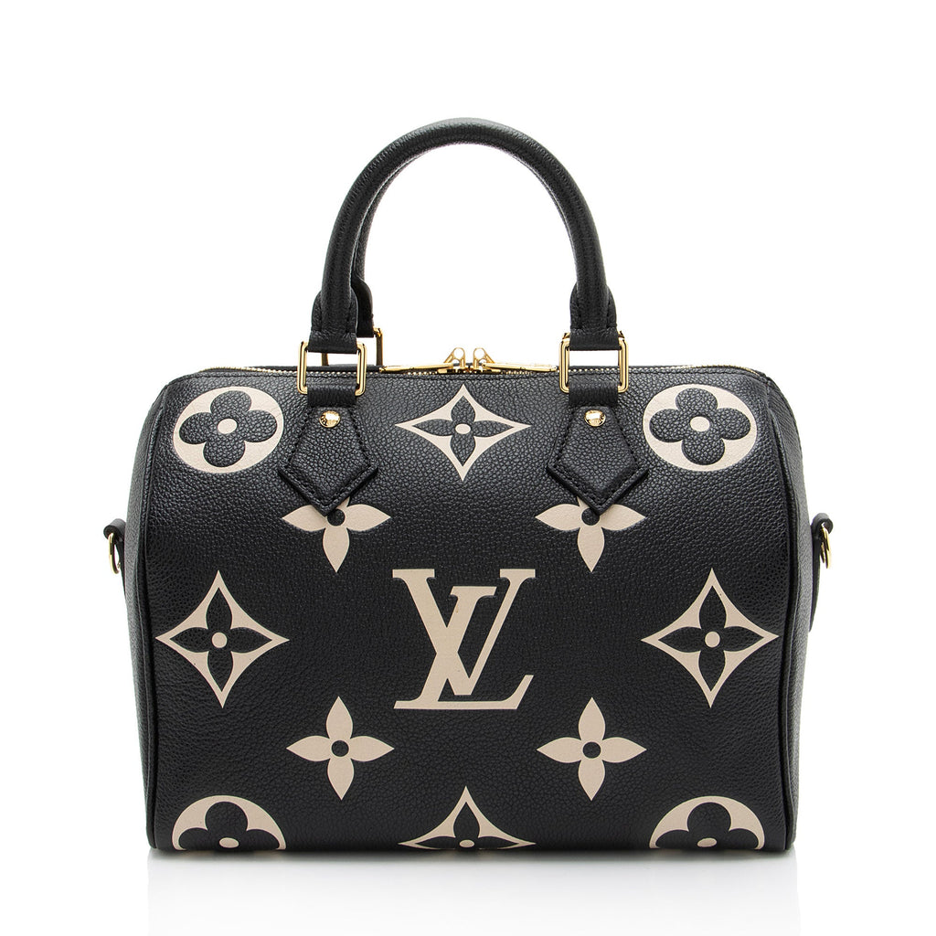 Louis Vuitton Giant Monogram Empreinte Bicolor Speedy Bandouliere 25 Satchel