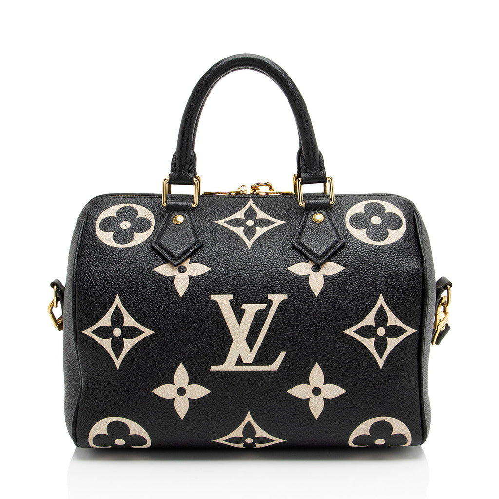 Louis Vuitton Giant Monogram Empreinte Bicolor Speedy Bandouliere 25 Satchel