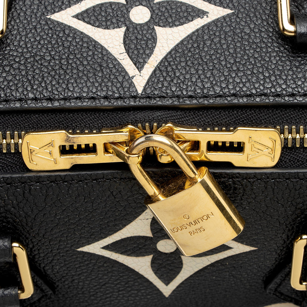 Louis Vuitton Giant Monogram Empreinte Bicolor Speedy Bandouliere 25 Satchel
