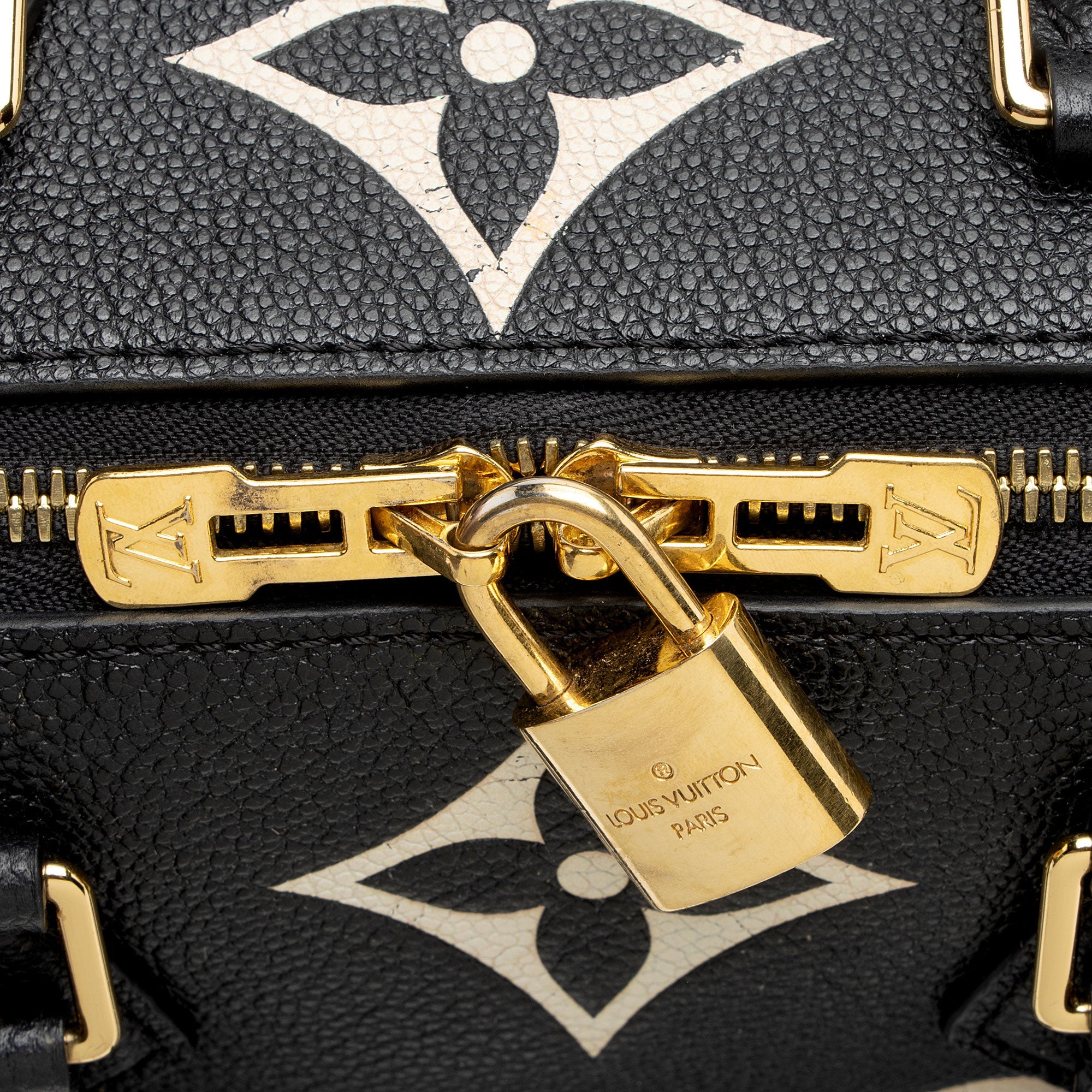 Louis Vuitton Giant Monogram Empreinte Bicolor Speedy Bandouliere 25 Satchel