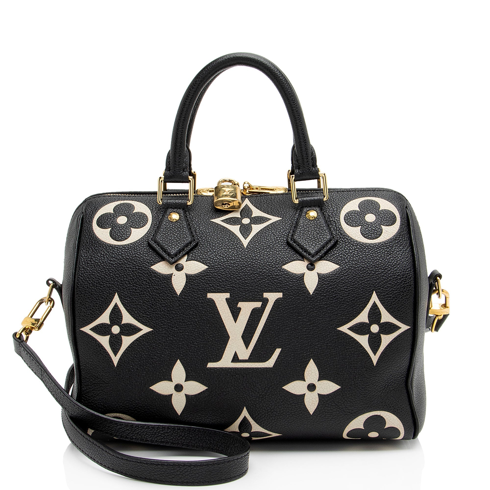 Louis Vuitton Giant Monogram Empreinte Bicolor Speedy Bandouliere 25 Satchel