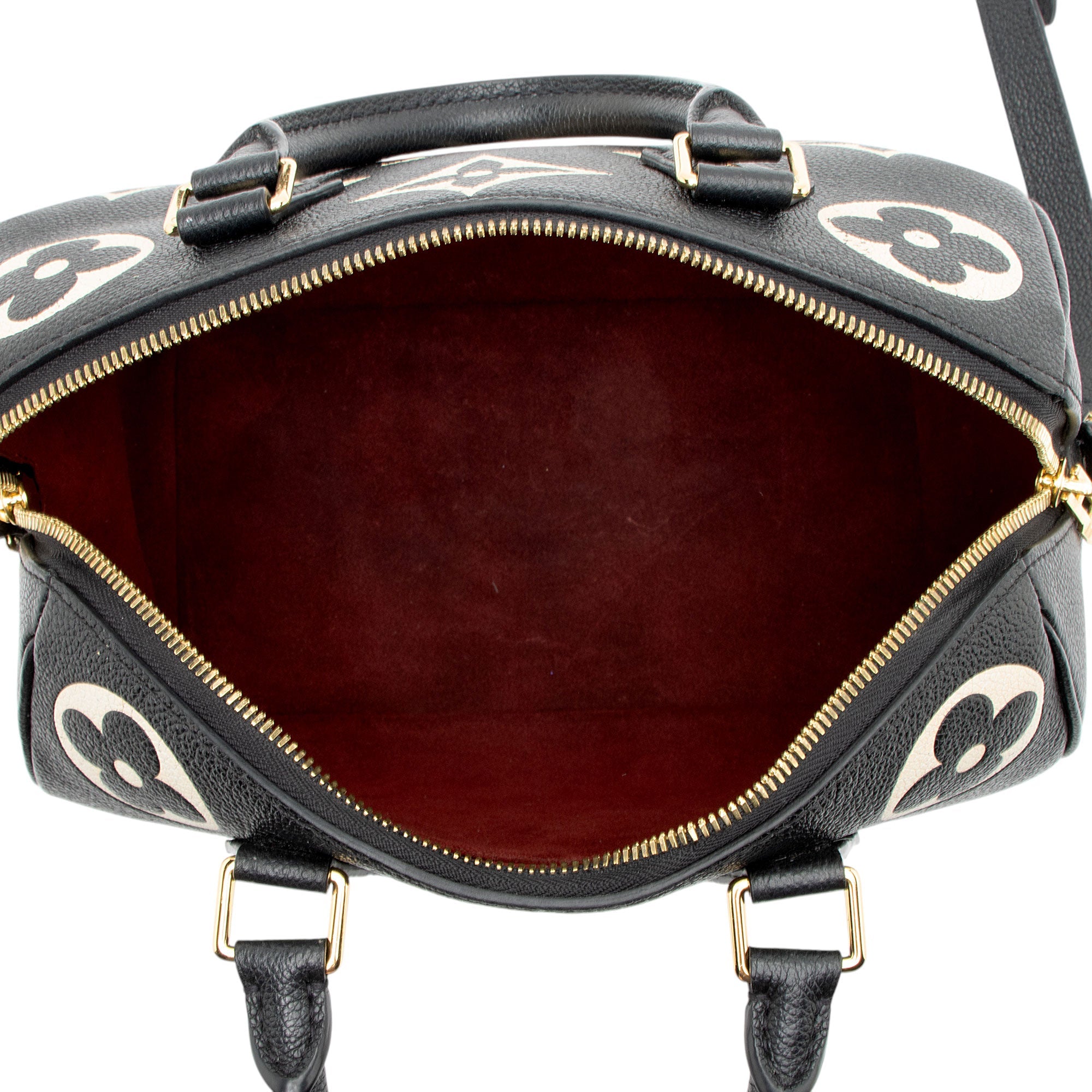 Louis Vuitton Giant Monogram Empreinte Bicolor Speedy Bandouliere 25 Satchel