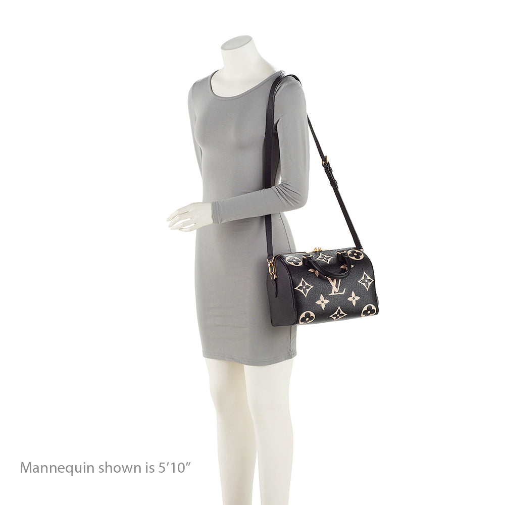 Louis Vuitton Giant Monogram Empreinte Bicolor Speedy Bandouliere 25 Satchel