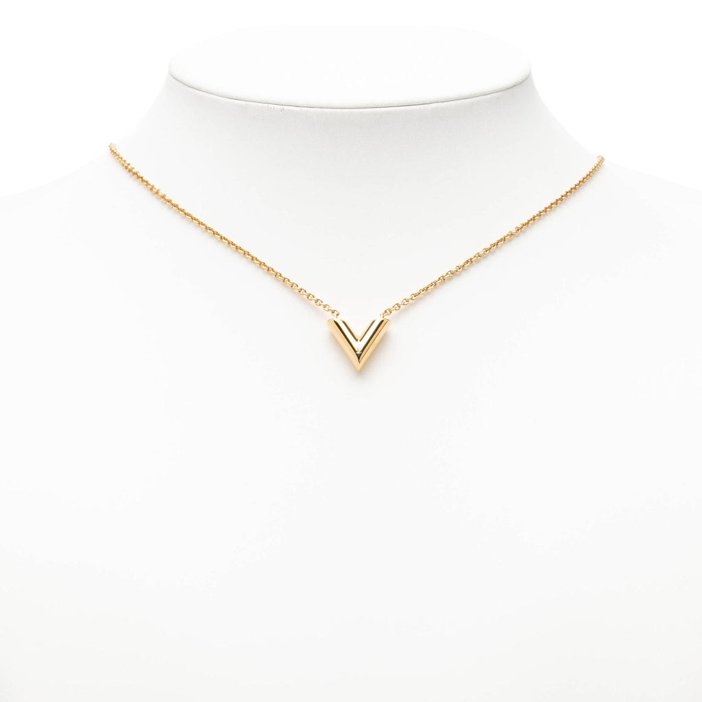 Louis Vuitton Gold Plated Essential V Necklace