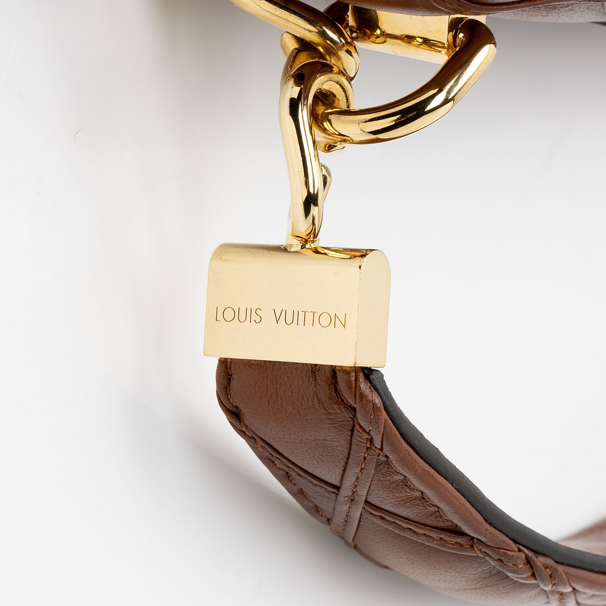 Louis Vuitton Lambskin Malletage GO-14 MM Top Handle (SHF-vVtcbn)