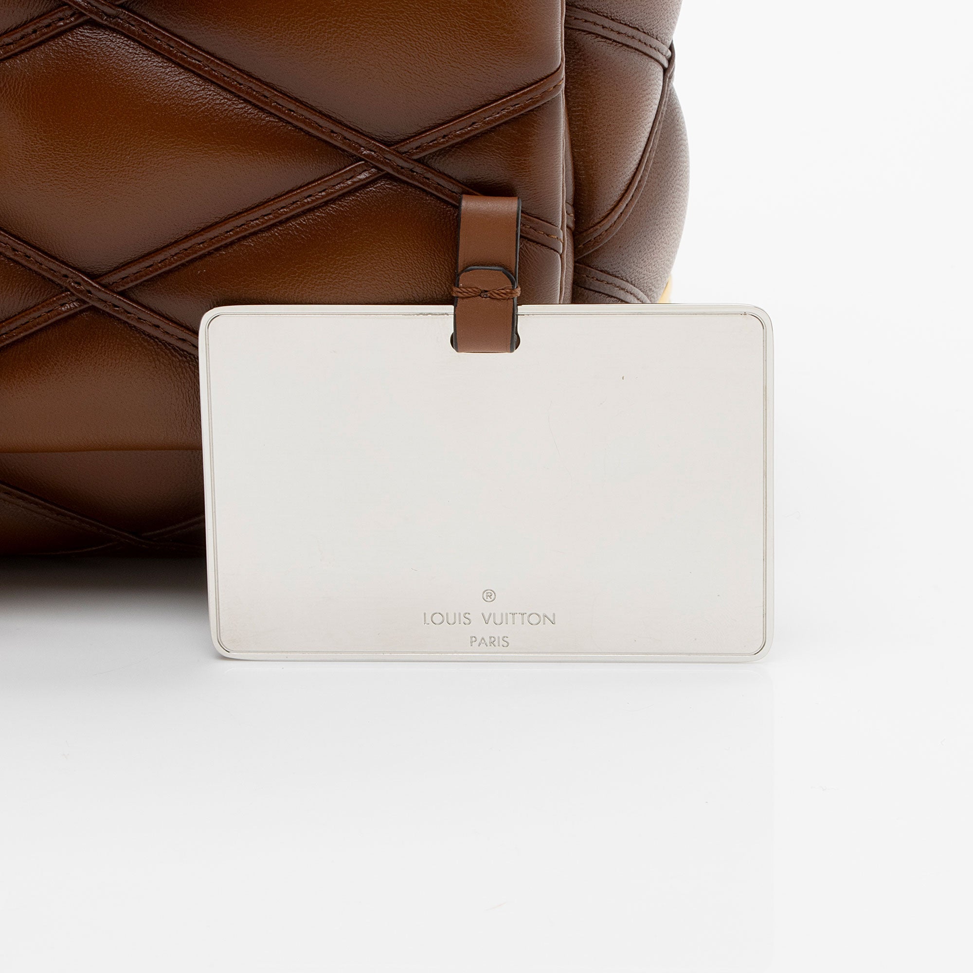 Louis Vuitton Lambskin Malletage GO-14 MM Top Handle (SHF-vVtcbn)