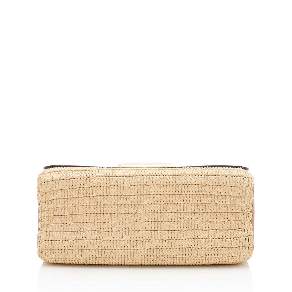 Louis Vuitton Leather Raffia Twist MM Shoulder bag