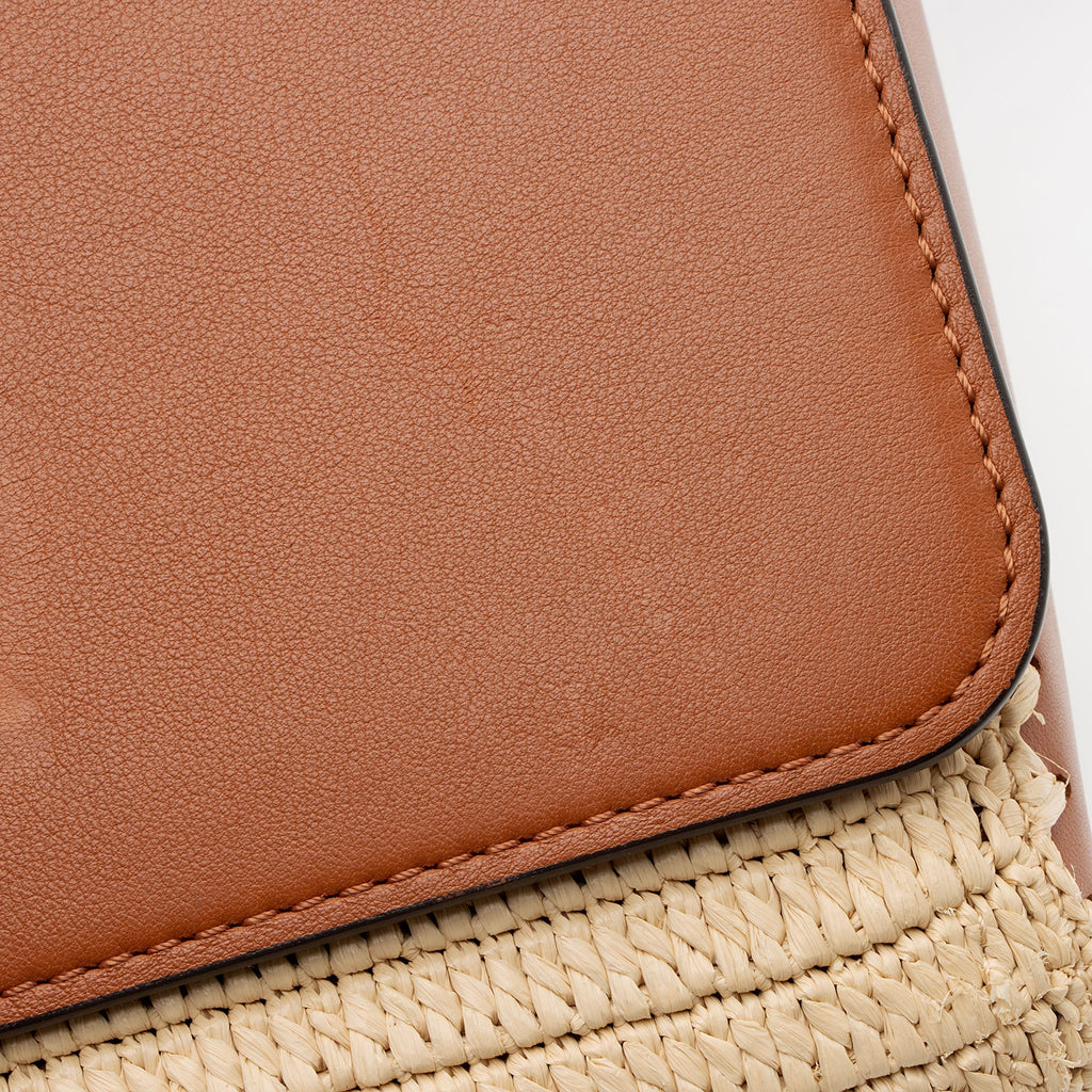 Louis Vuitton Leather Raffia Twist MM Shoulder bag