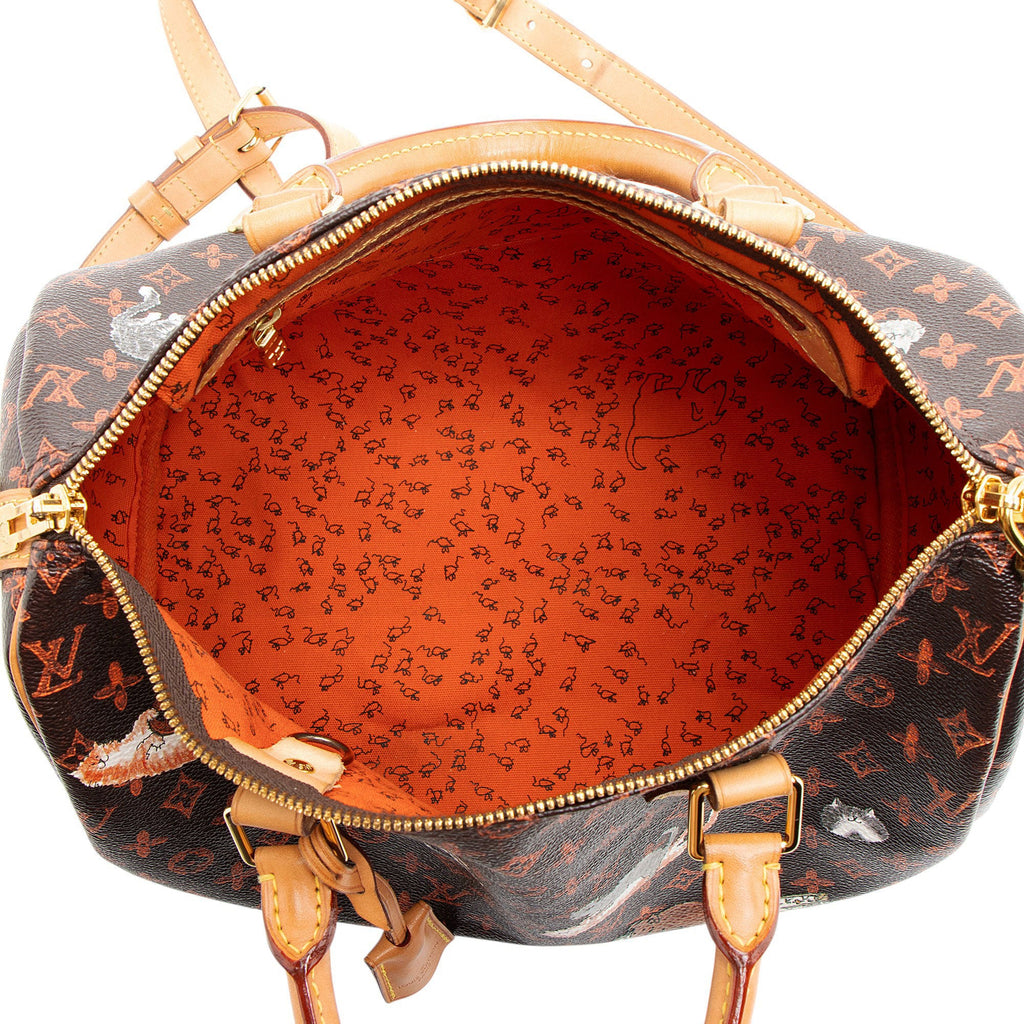 Louis Vuitton Limited Edition Catogram Canvas Speedy Bandouliere 30 Satchel