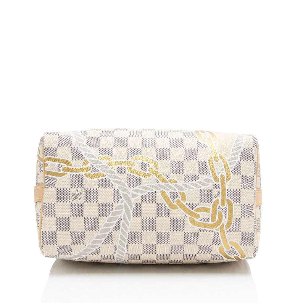 Louis Vuitton Limited Edition Damier Azur Nautical Speedy Bandouliere 25 Satchel