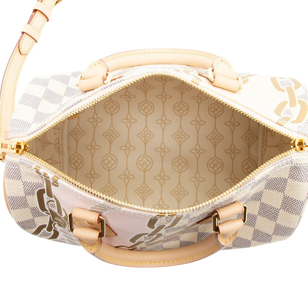 Louis Vuitton Limited Edition Damier Azur Nautical Speedy Bandouliere 25 Satchel