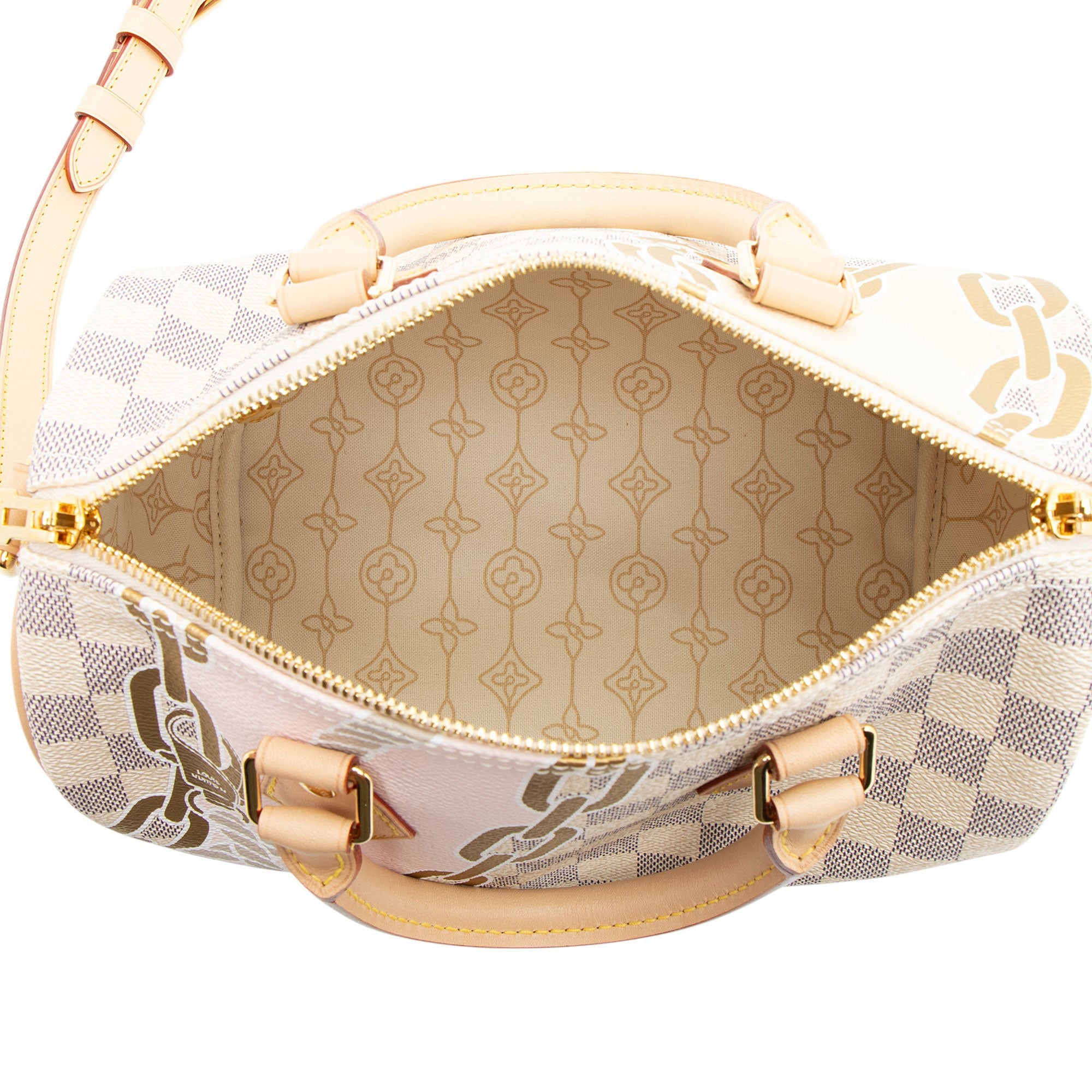 Louis Vuitton Limited Edition Damier Azur Nautical Speedy Bandouliere 25 Satchel