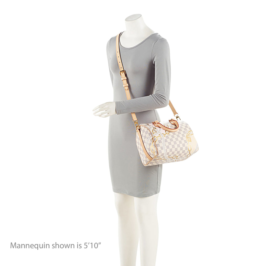 Louis Vuitton Limited Edition Damier Azur Nautical Speedy Bandouliere 25 Satchel