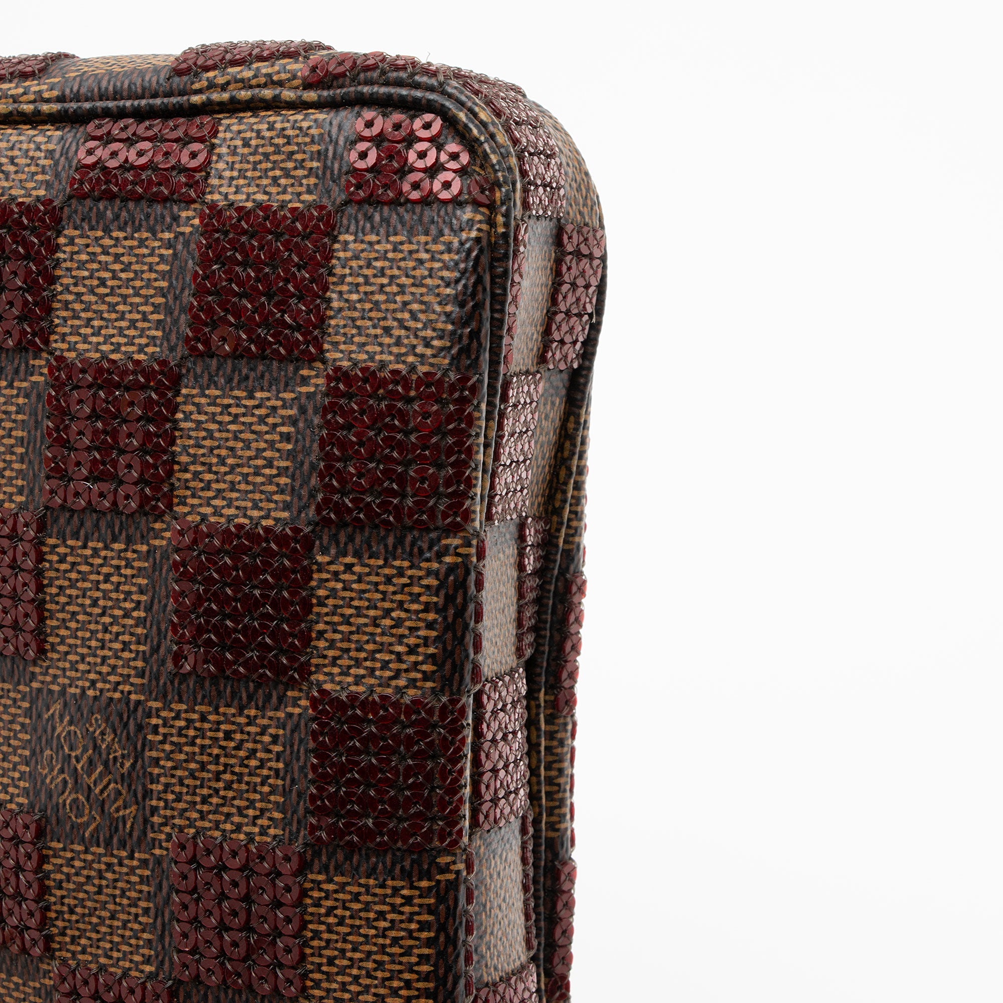 Louis Vuitton Limited Edition Damier Ebene Paillettes Mini Accessoires Pochette (SHF-SH58wT)