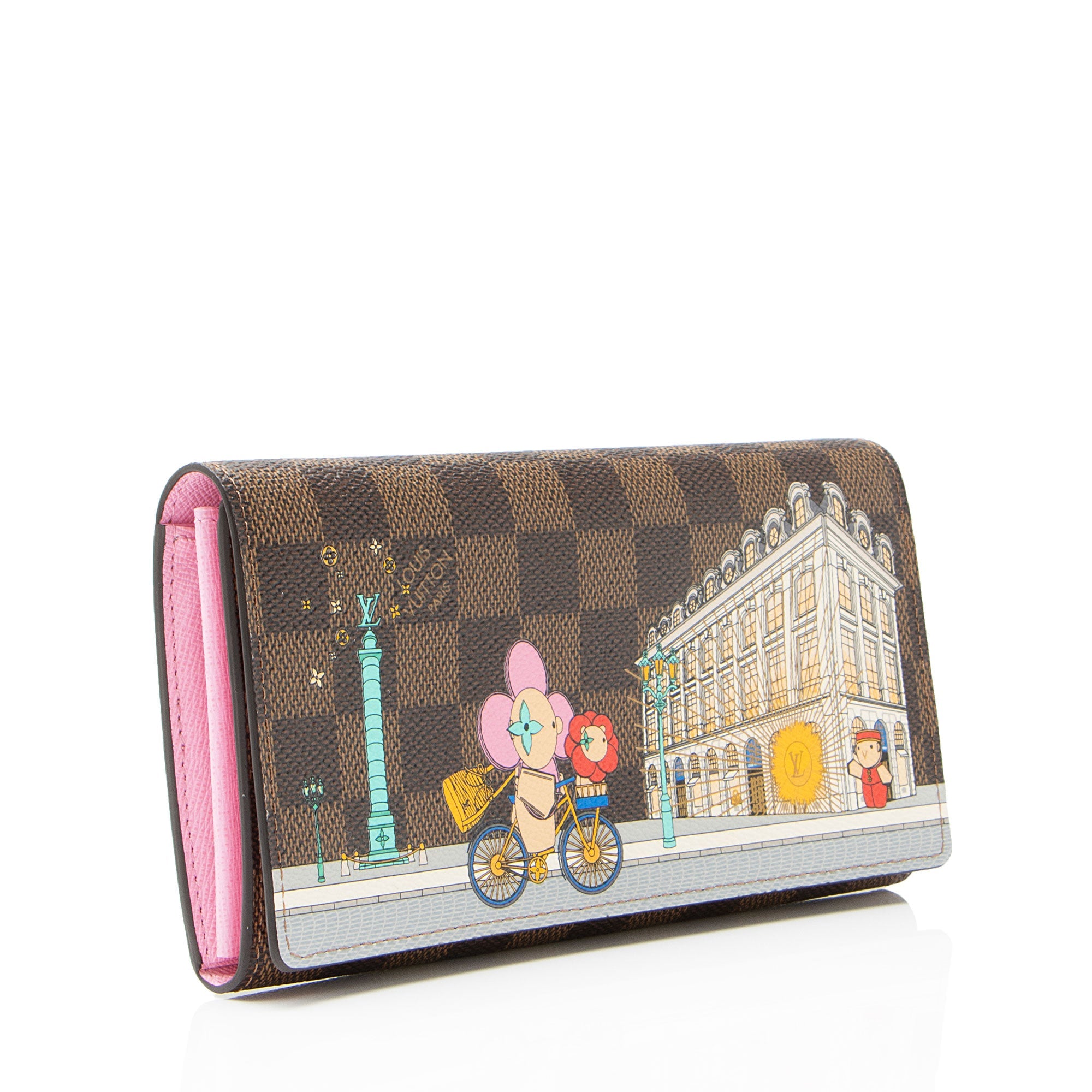 Louis Vuitton Limited Edition Damier Ebene Vivienne Paris Sarah Wallet