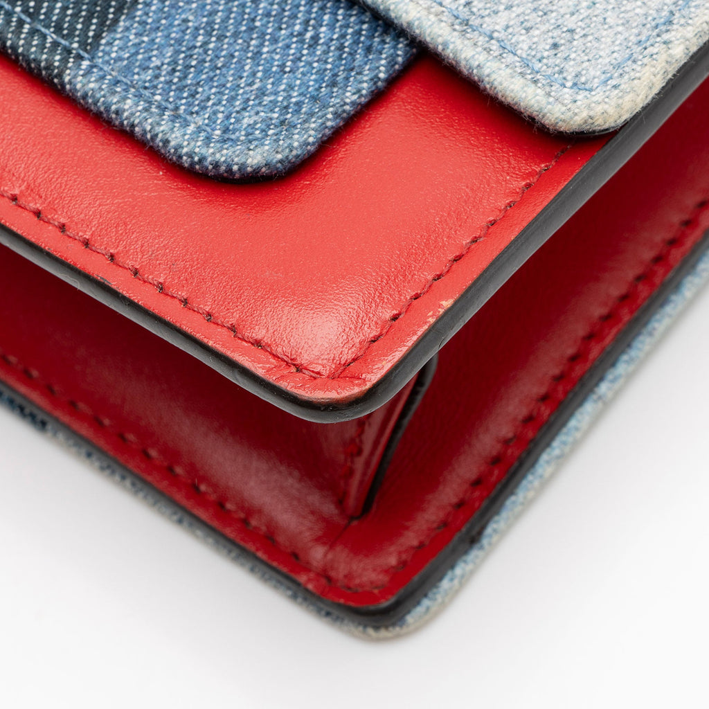 Louis Vuitton Limited Edition Denim Patchwork Flore Chain Wallet