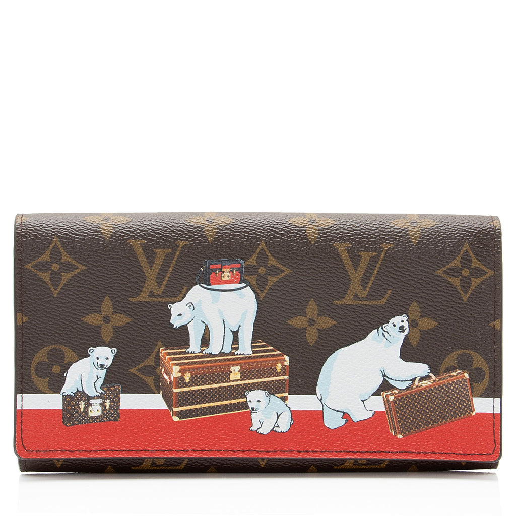 Louis Vuitton Limited Edition Monogram Canvas Animation Polar Bear Sarah Wallet