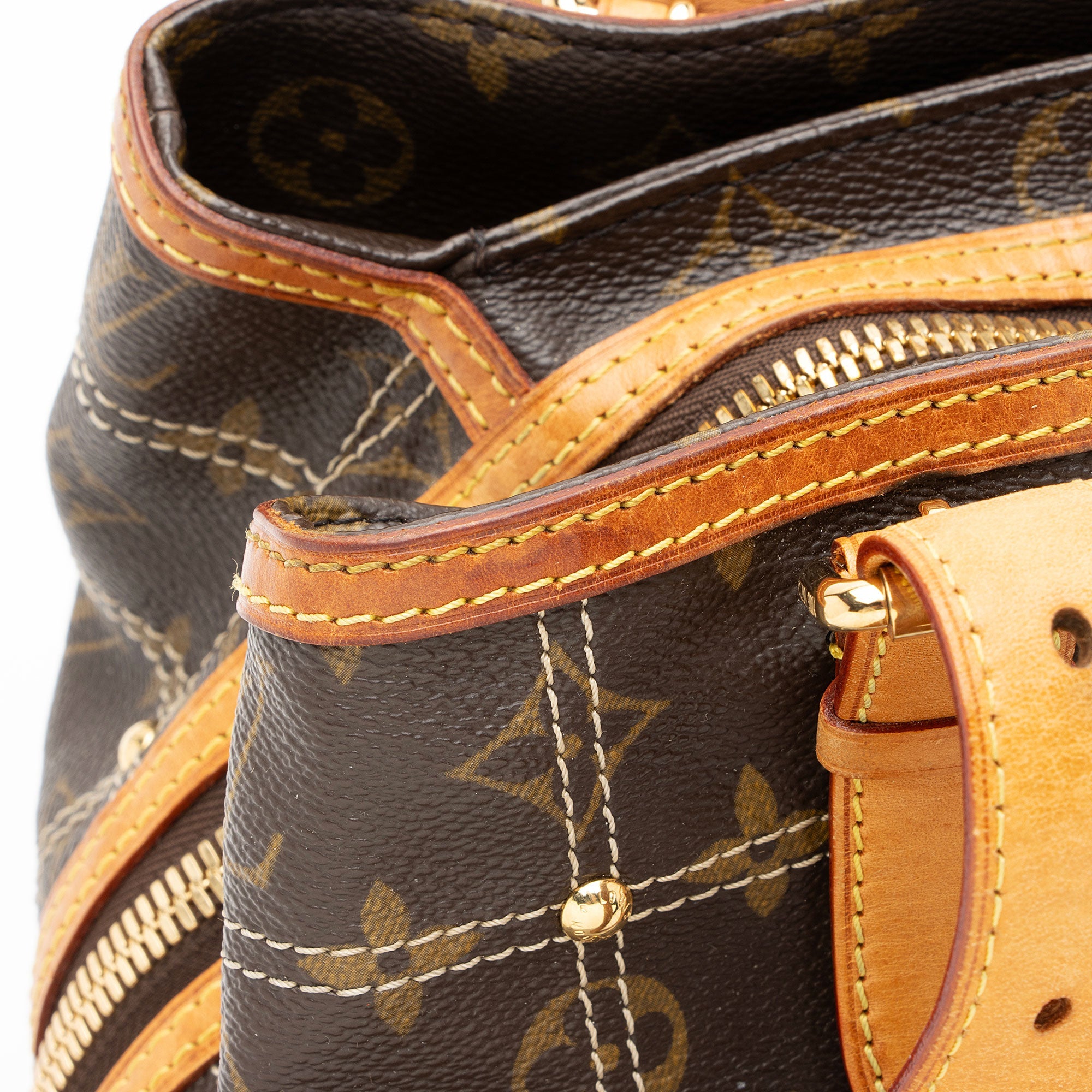 Louis Vuitton Limited Edition Monogram Canvas Riveting Satchel