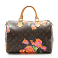 Louis Vuitton Limited Edition Monogram Canvas Roses Speedy 30 Satchel