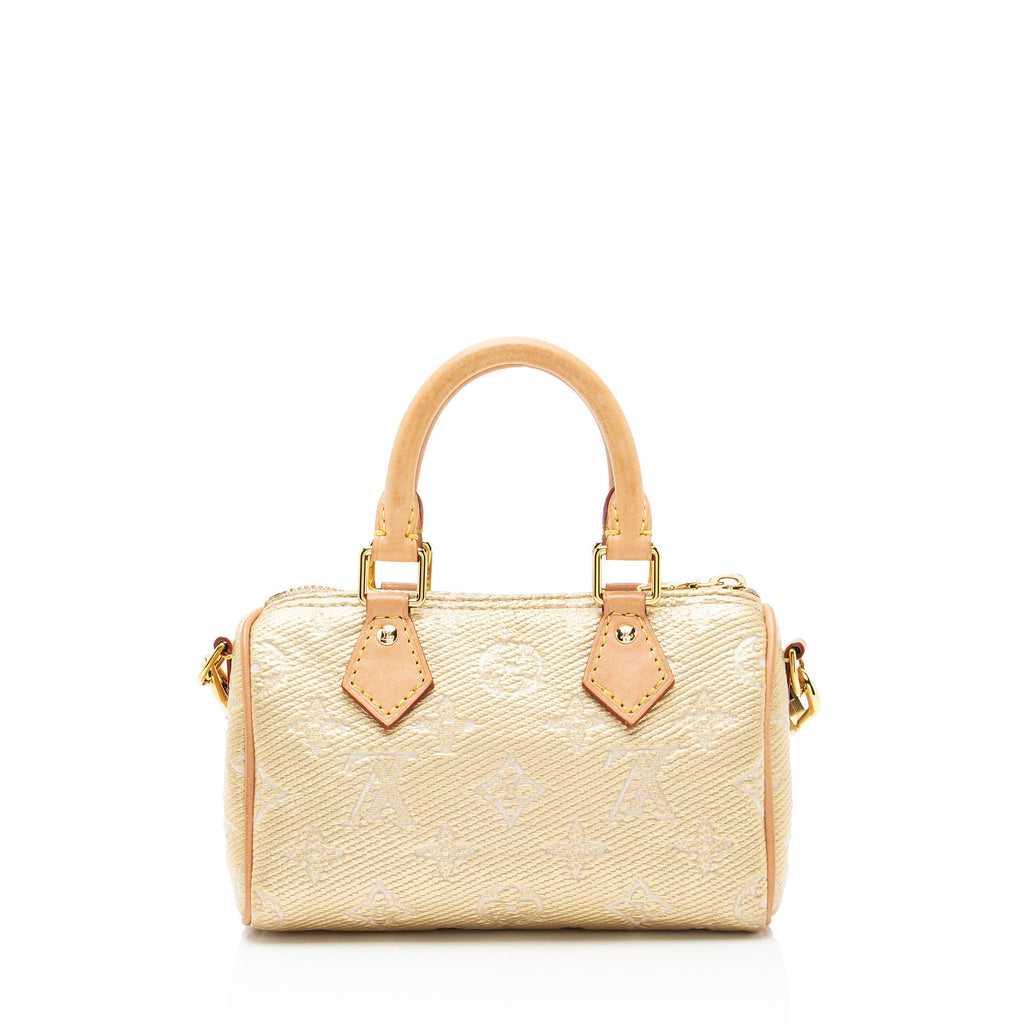 Louis Vuitton Metallic Monogram Jacquard Nano Speedy Satchel