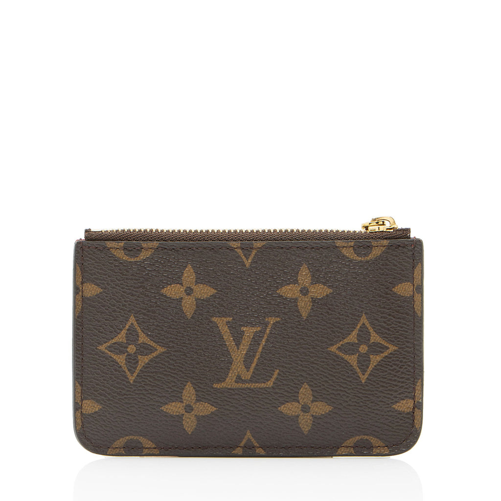 Louis Vuitton Mongram Canvas Leather Zipped Romy Card Holder