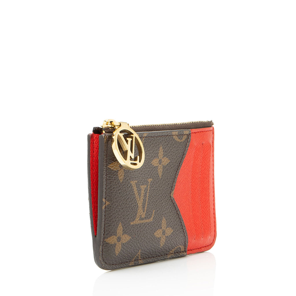Louis Vuitton Mongram Canvas Leather Zipped Romy Card Holder