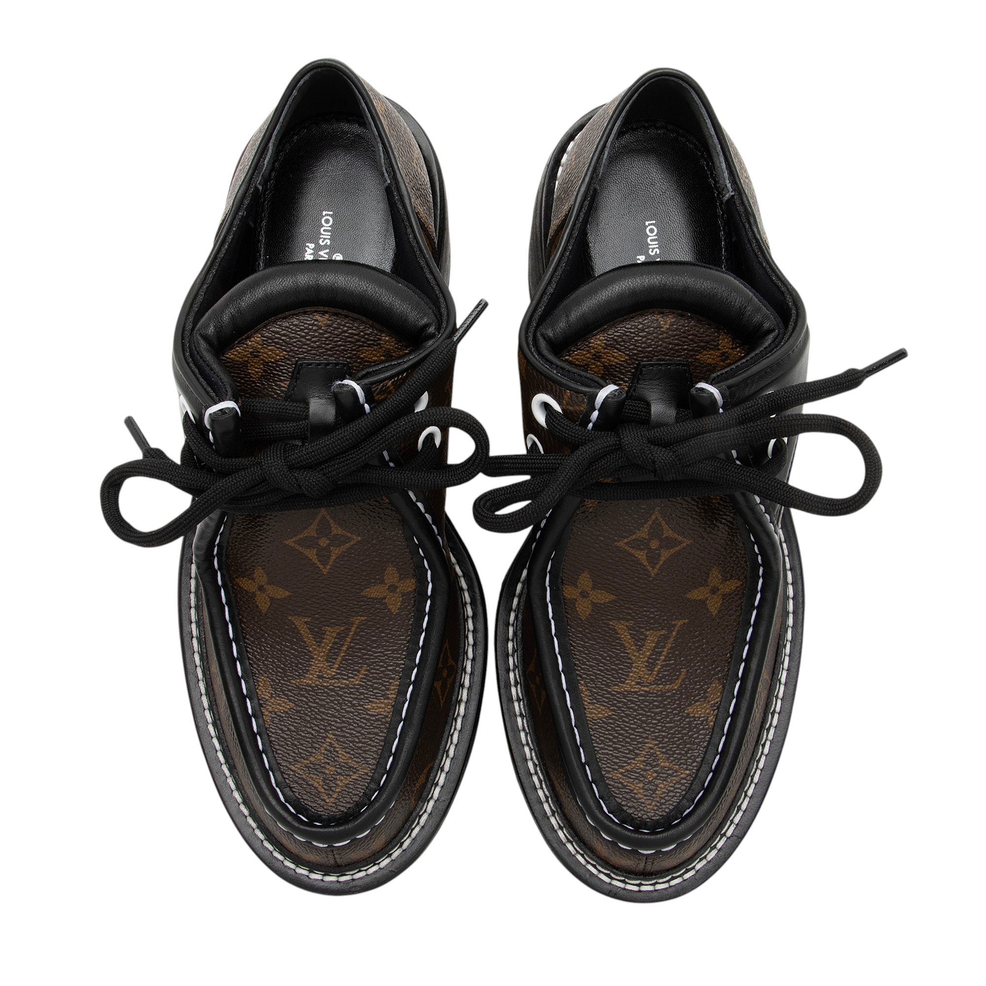 Louis Vuitton Monogram Canvas Beaubourg Derby Platform Loafers - Size 8.5 / 38.5