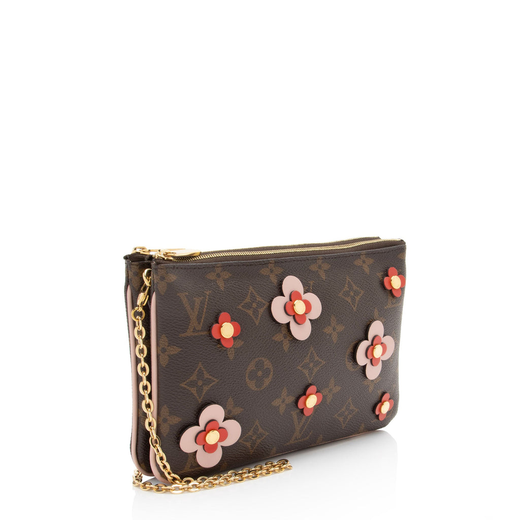 Louis Vuitton Monogram Canvas Blooming Flowers Double Zip Pochette