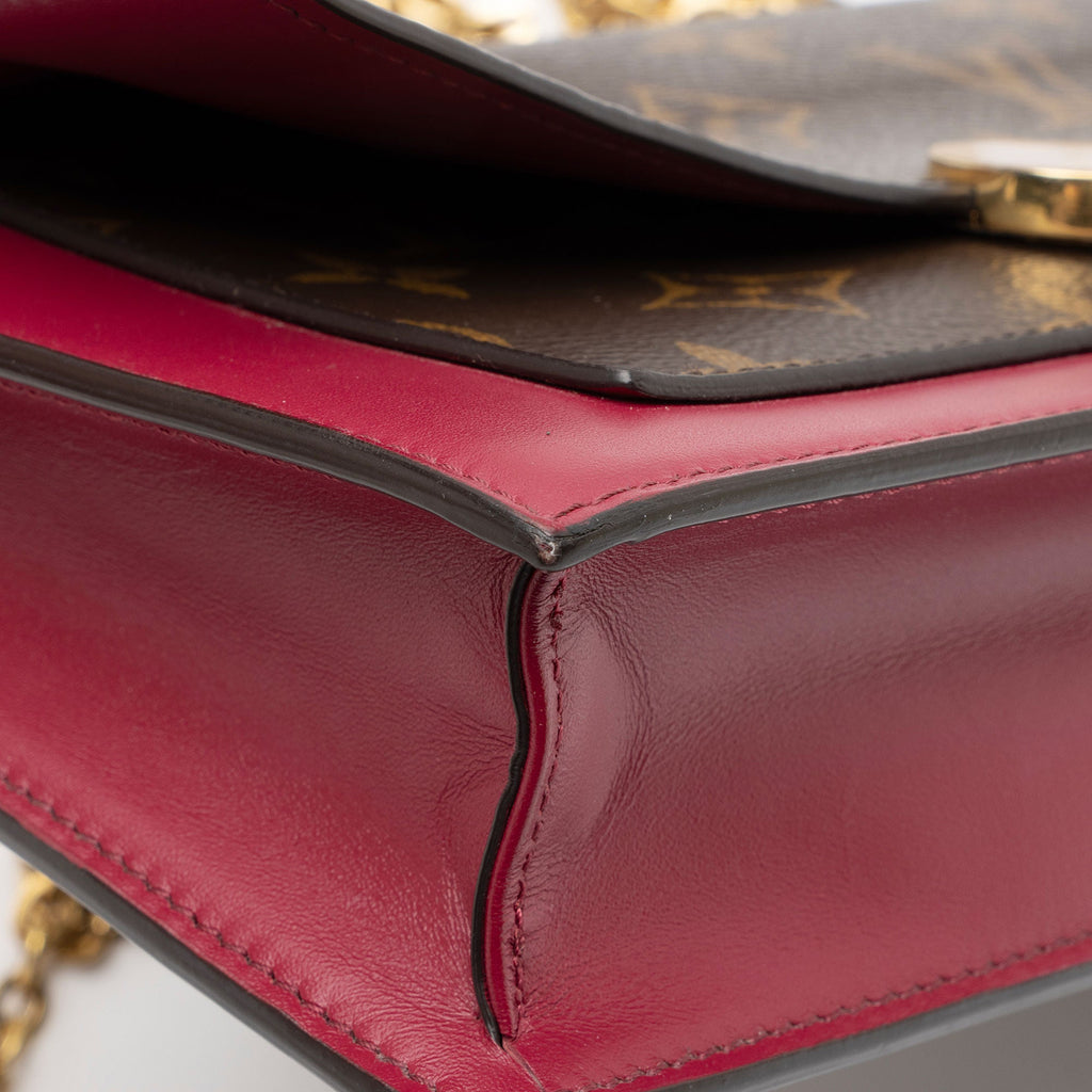 Louis Vuitton Monogram Canvas Flore Chain Wallet (SHF-atcBim)