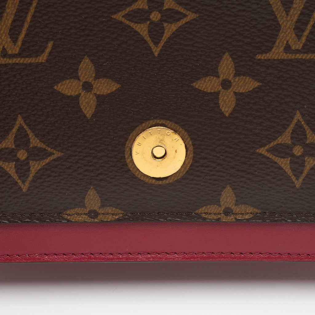 Louis Vuitton Monogram Canvas Flore Chain Wallet (SHF-atcBim)