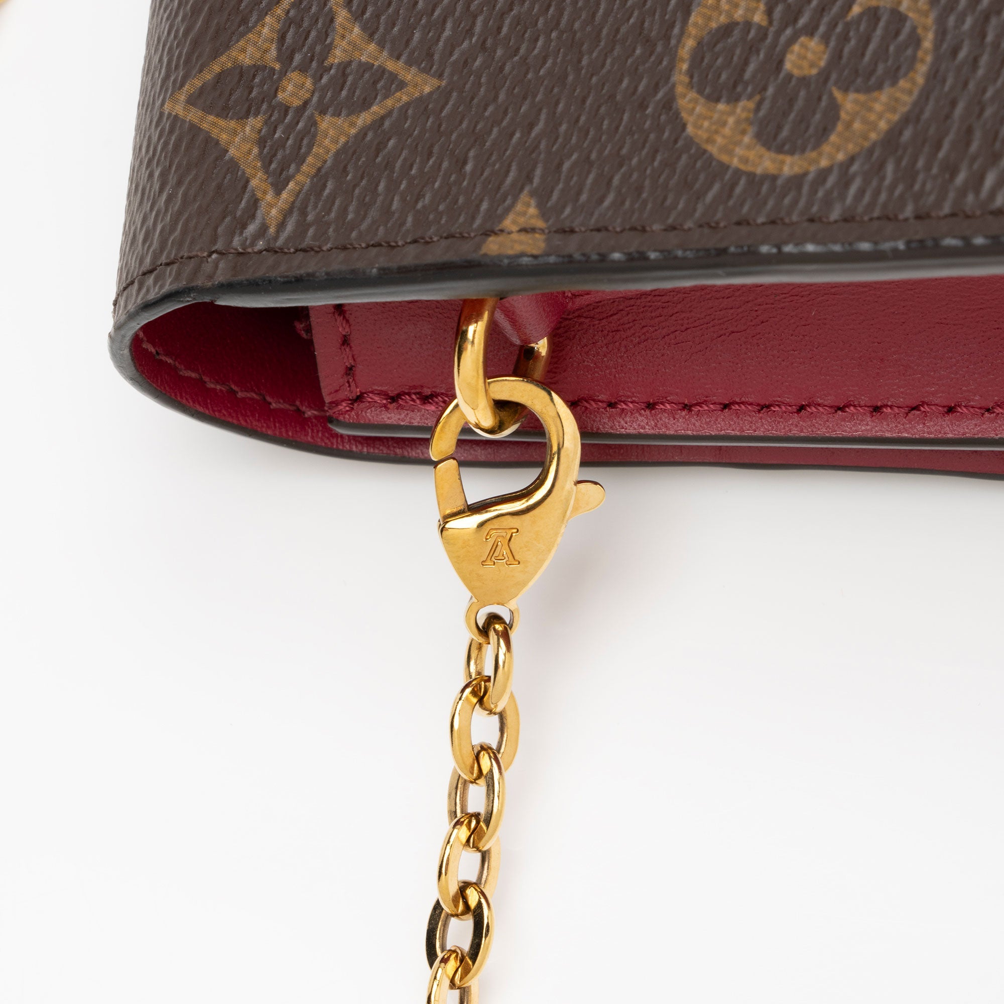 Louis Vuitton Monogram Canvas Flore Chain Wallet (SHF-atcBim)