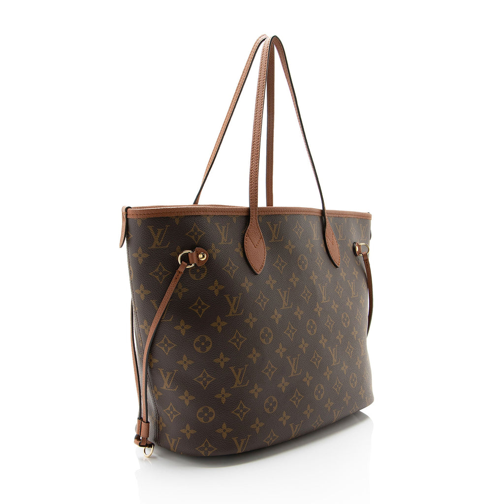 Louis Vuitton Monogram Canvas Leather Inside Out Neverfull MM Tote