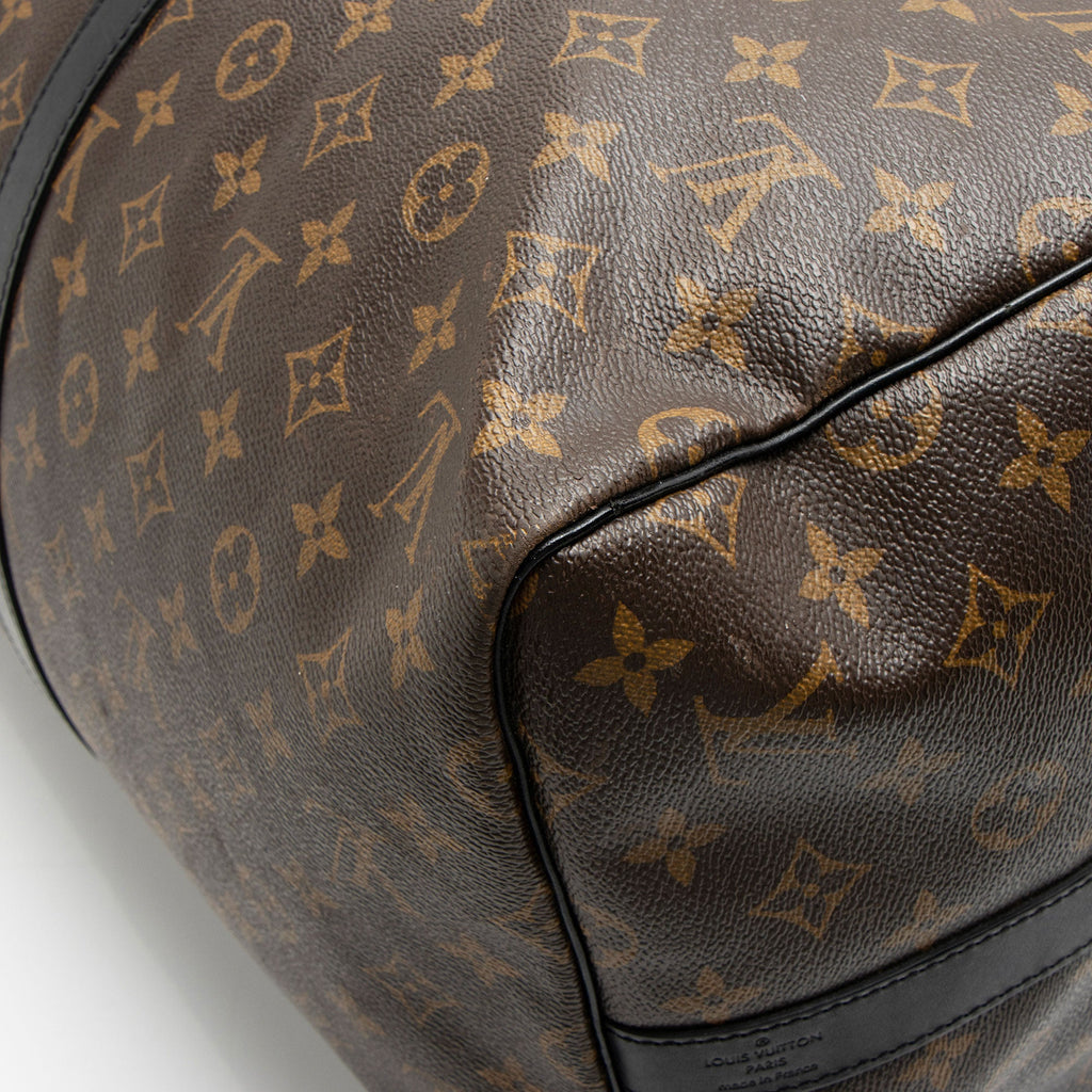 Louis Vuitton Monogram Canvas Macassar Keepall Bandouliere 55 Duffle