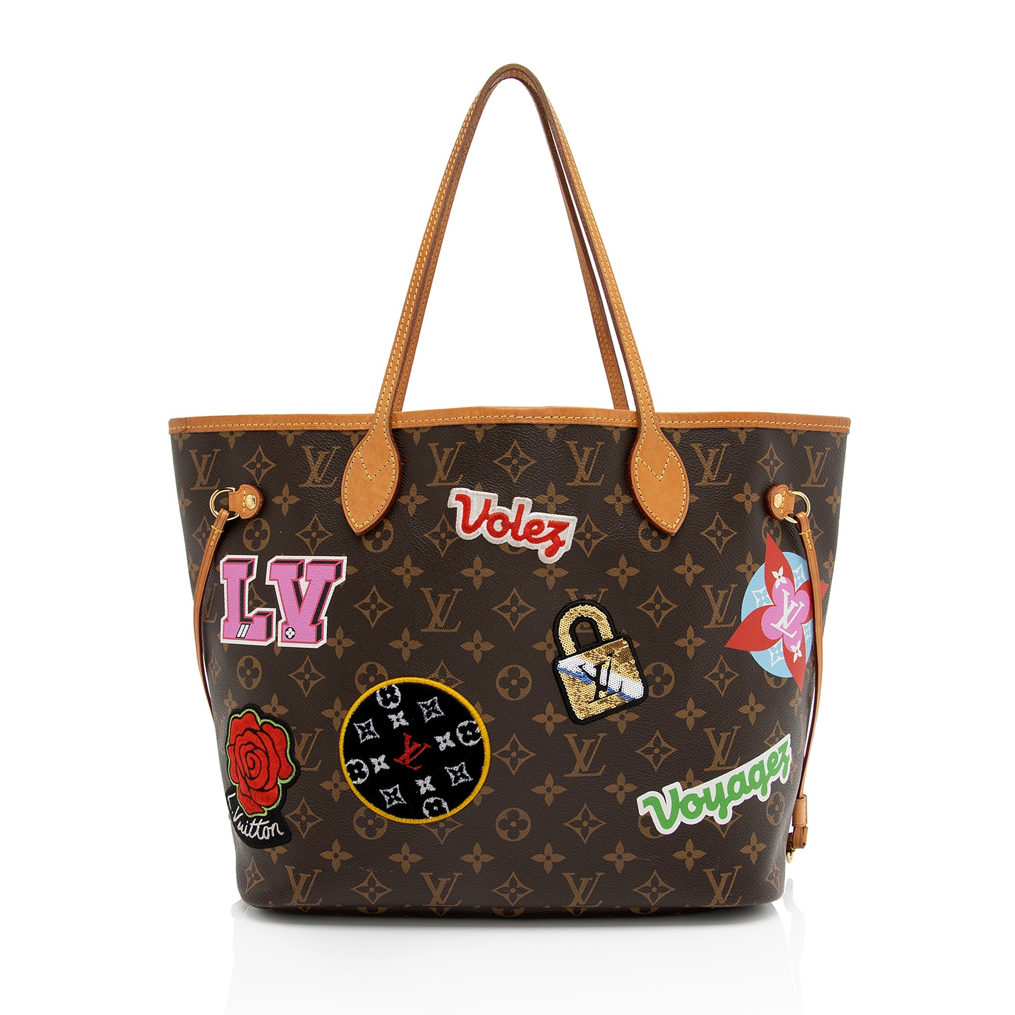 Louis Vuitton Monogram Canvas Patches Neverfull MM Tote (SHF-VCZIdY)