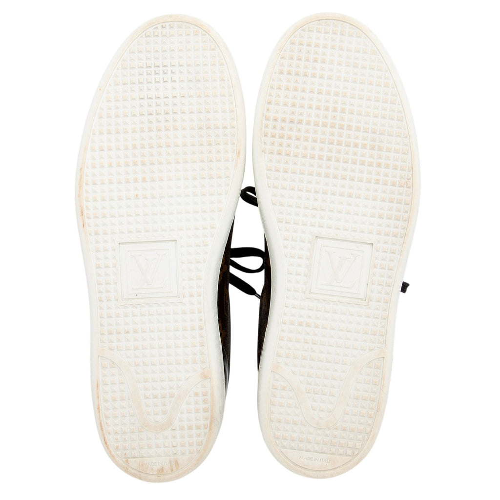 Louis Vuitton Monogram Canvas Patent Leather Front Row Sneakers - Size 8 / 38