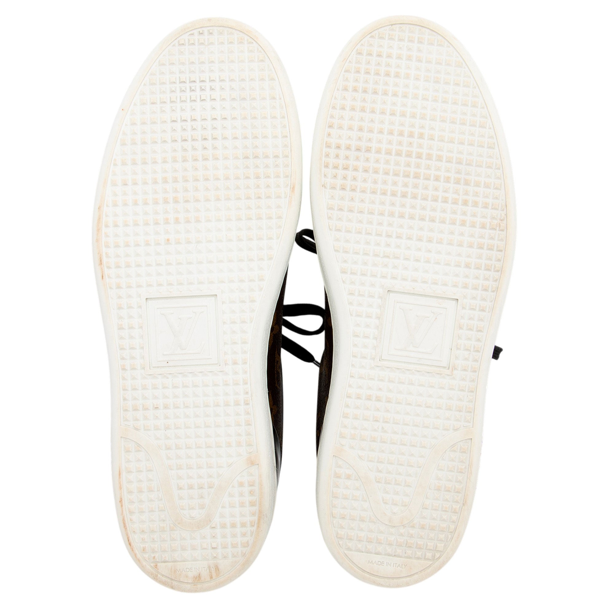 Louis Vuitton Monogram Canvas Patent Leather Front Row Sneakers - Size 8 / 38